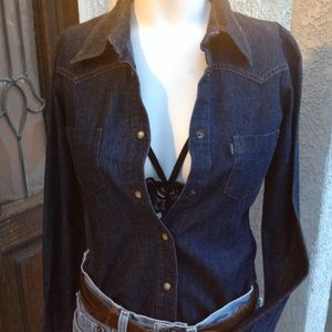 SEXY DENIM FITTED SHIRT